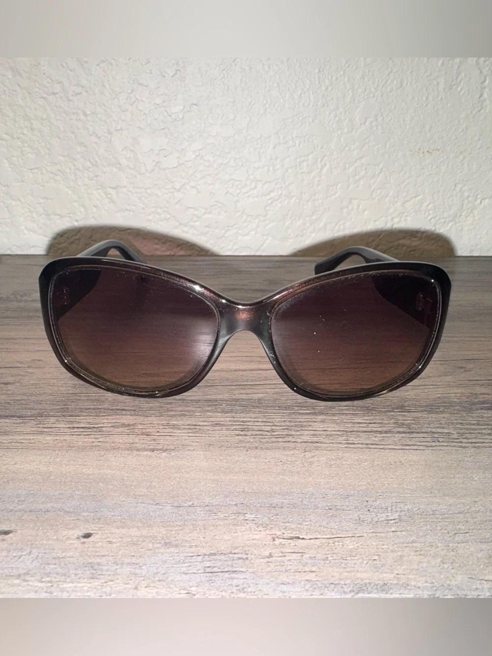 Coach Women’s Brown Sunglasses with Yellow Logo Accent